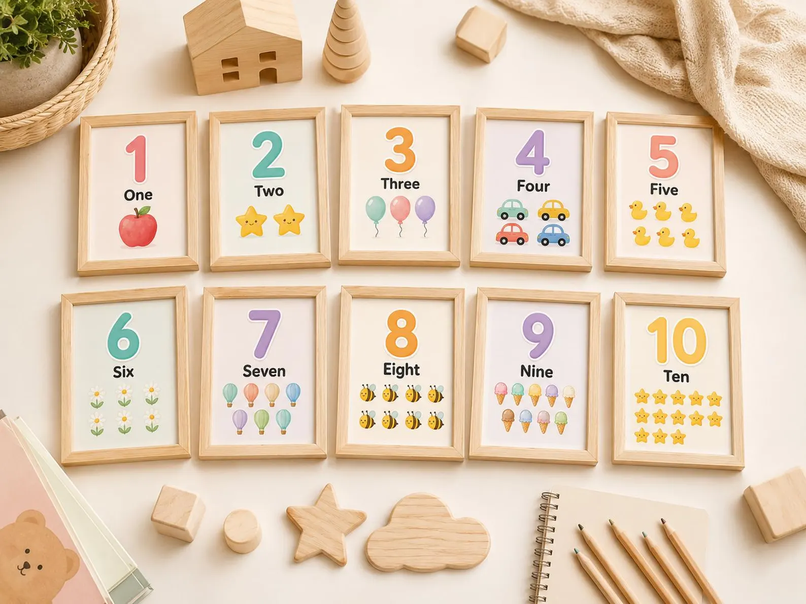 CuteLearner printable Numbers 1-20 Flash Cards Printable | Preschool Learning | Home Counting Activity | Toddler Math Flashcards | Kindergarten Printable | PDF — preview 5